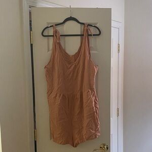 Women's Peach Sleeveless Romper